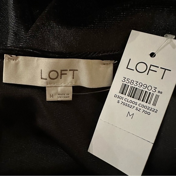 LOFT Velvet Bow Embellished Keyhole Blouse Medium Dark Romantic Whimsigoth - Picture 8 of 10